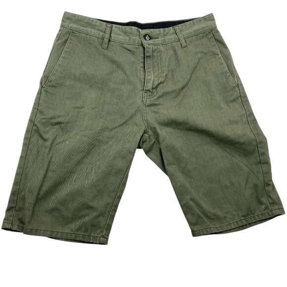 Volcom Men's Shorts Size 28 Cargo Class Olive Green Classic Casual - Picture 1 of 7